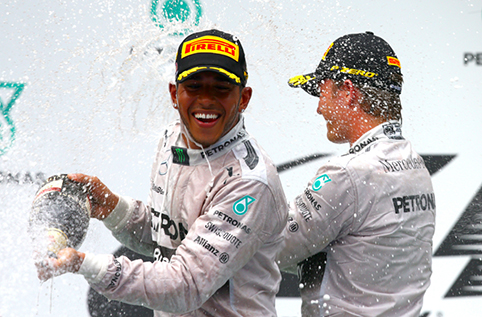 Hamilton Rosberg Sepang 2014 winners